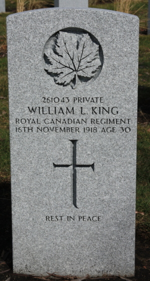 CWGC headstone for Pte William King