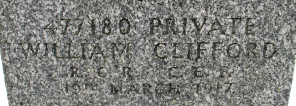 CWGC headstone for Pte William Clifford