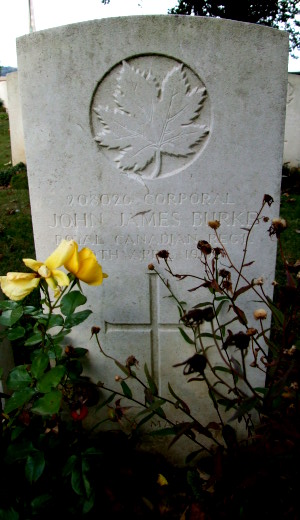 CWGC headstone for Cpl John Burke