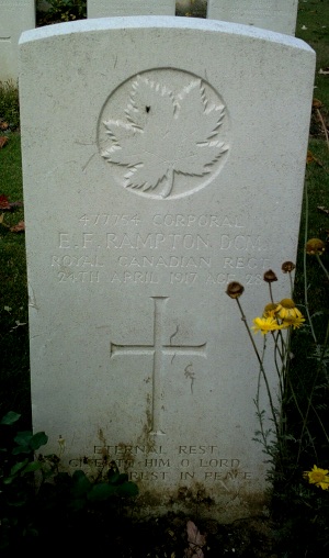 CWGC headstone for Cpl Ernest Rampton