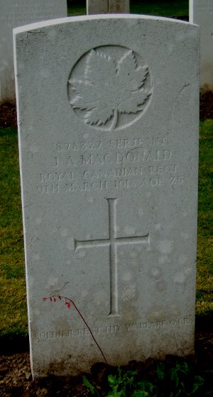 CWGC headstone for A/Sgt John MacDonald