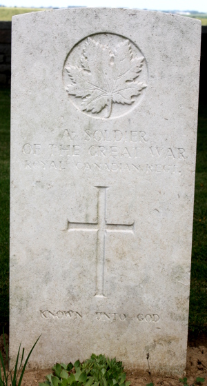 An Unknown Soldier of The RCR, buried at Adanac Military Cemetery