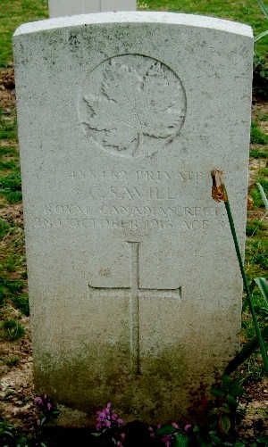 CWGC headstone for Pte Charles Savill