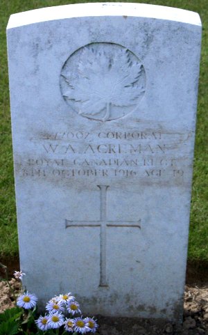 CWGC headstone for A/L-Cpl. Walter Acreman.