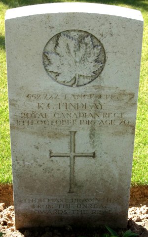 CWGC headstone for A/L-Cpl. Kenneth Findlay.