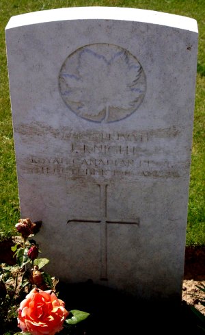 CWGC headstone for Pte James Knight.