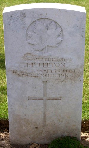 CWGC headstone for Pte John Litton.