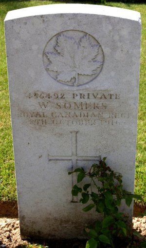 CWGC headstone for Pte William Somers.