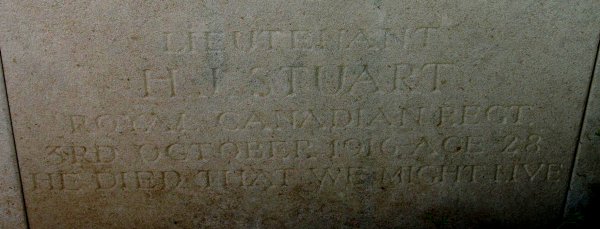 CWGC headstone for Lieut. Herbert Stuart.