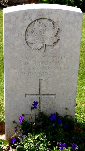 CWGC headstone for Pte Robert Wilson (Skelton).