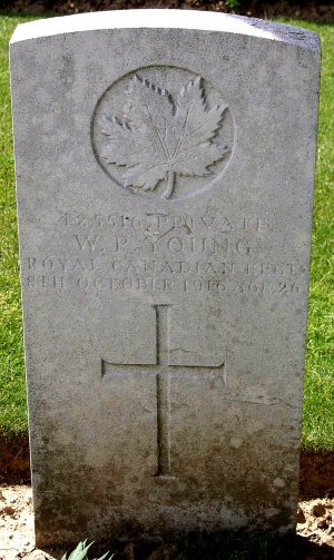 CWGC headstone for Pte Wilfred Young.