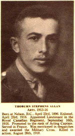 Acting Captain Thoburn Stephens Allan, M.C.