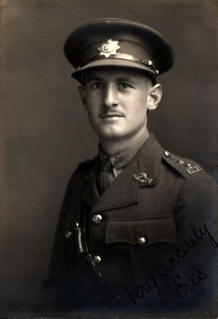 This photo of Lieutenant Eric Boyd Costin is estimated as taken in 1915 before his transfer to the West Yorkshire Regiment of the British Army. Photo provided by Hugh Conway (RCR, ret'd).