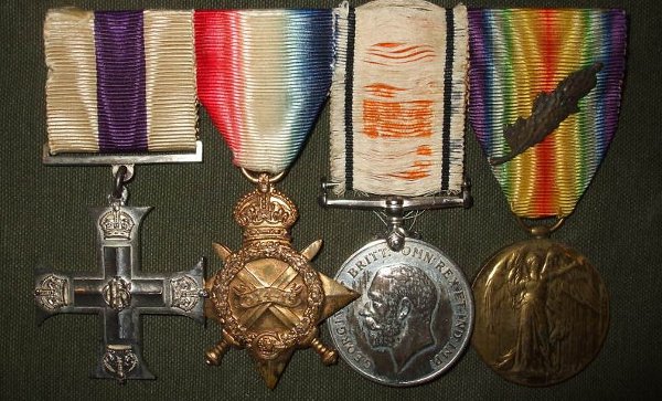 Medals awarded to Lieut - Lt Vol Lyne-Evans, M.C., as presented for sale on ebay (2013).
