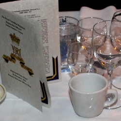 The traditional white china mug used by The Royal Canadian Regiment for the Ortona Toast.