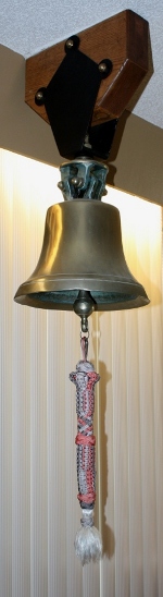 One of the bells hanging in the bar at Wolseley Barracks Officers' Mess, London, Ontario.